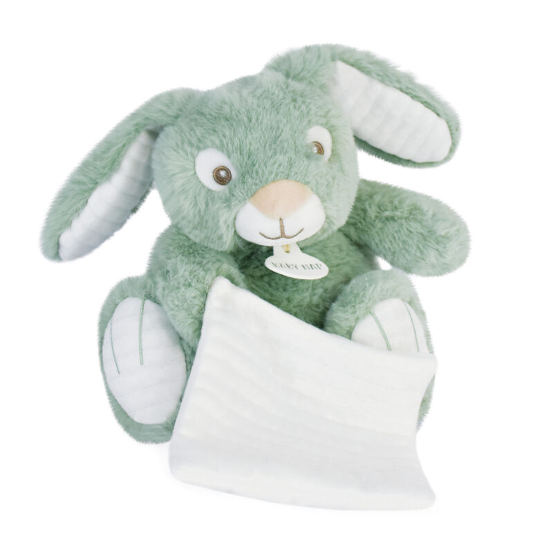  - malow the rabbit - plush with comforter green 25 cm 